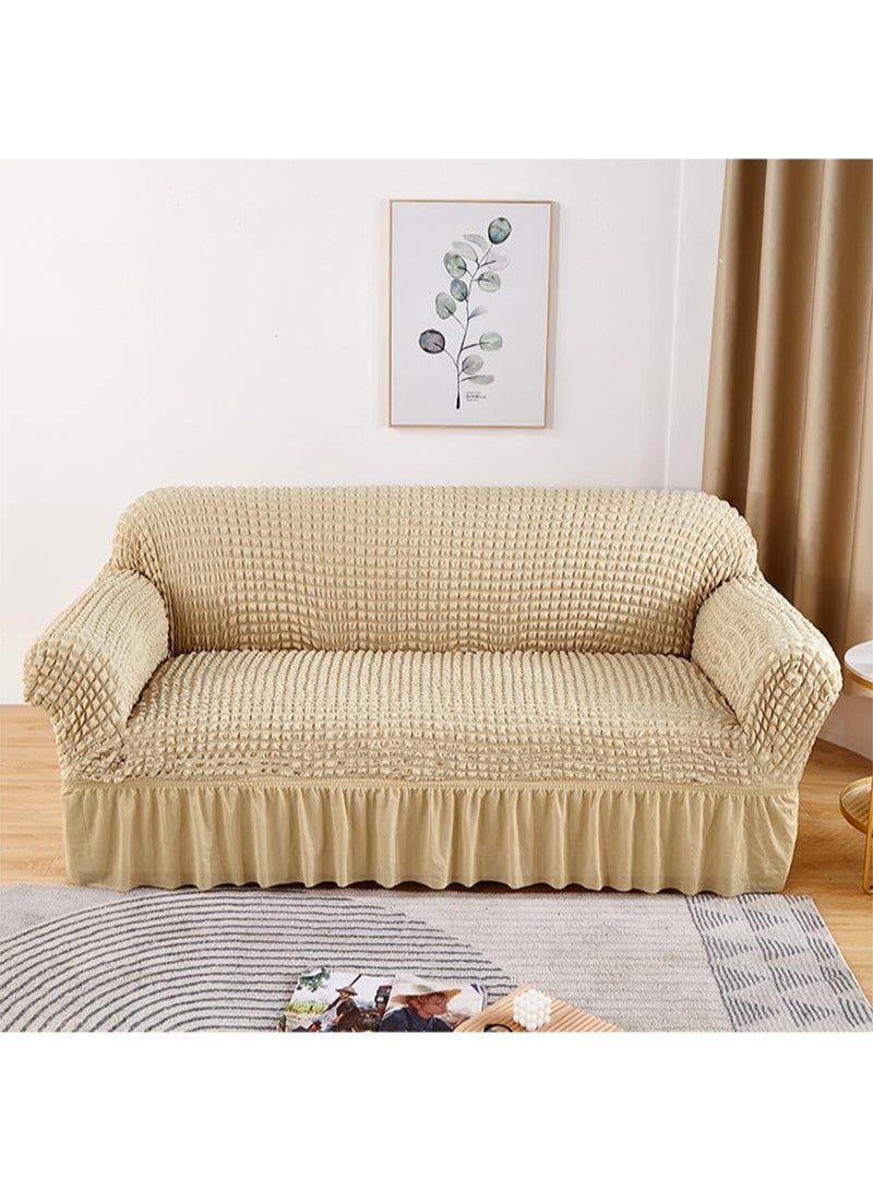 4-Piece Couch Sofa Cover with Skirt Durable Washable High Elastic Stretchable Easy Fit Universal Furniture Protector