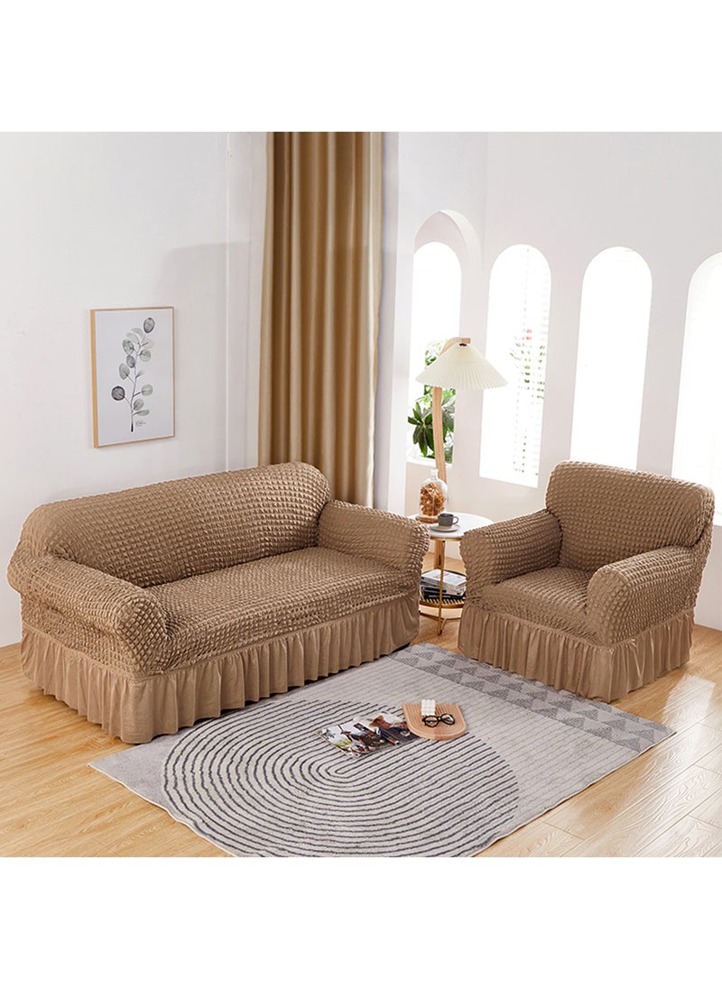 4-Piece Couch Sofa Cover with Skirt Durable Washable High Elastic Stretchable Easy Fit Universal Furniture Protector