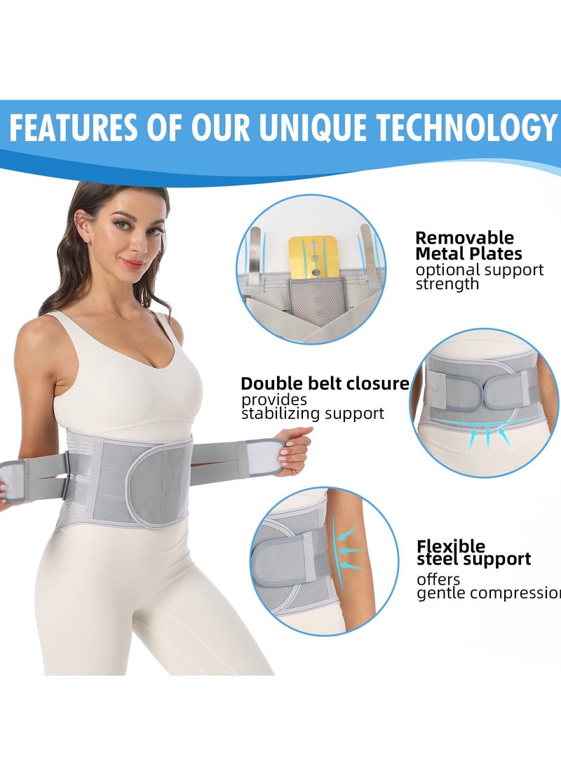 Adjustable Back Brace for Lower Back Pain Relief with Breathable Fabric and Removable Stays for Herniated Disc and Sciatica Support for Men and Women