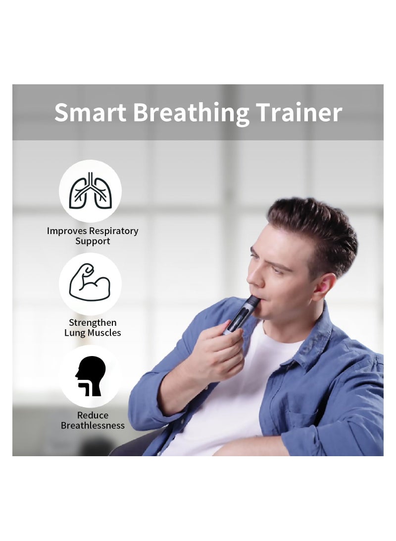 Breathing Exercise Device for Lung Recovery and Respiratory Muscle Training, Smart Guided Assistant for Athletes and Sports Enthusiasts to Enhance Breathing and Improve Sleep Quality.