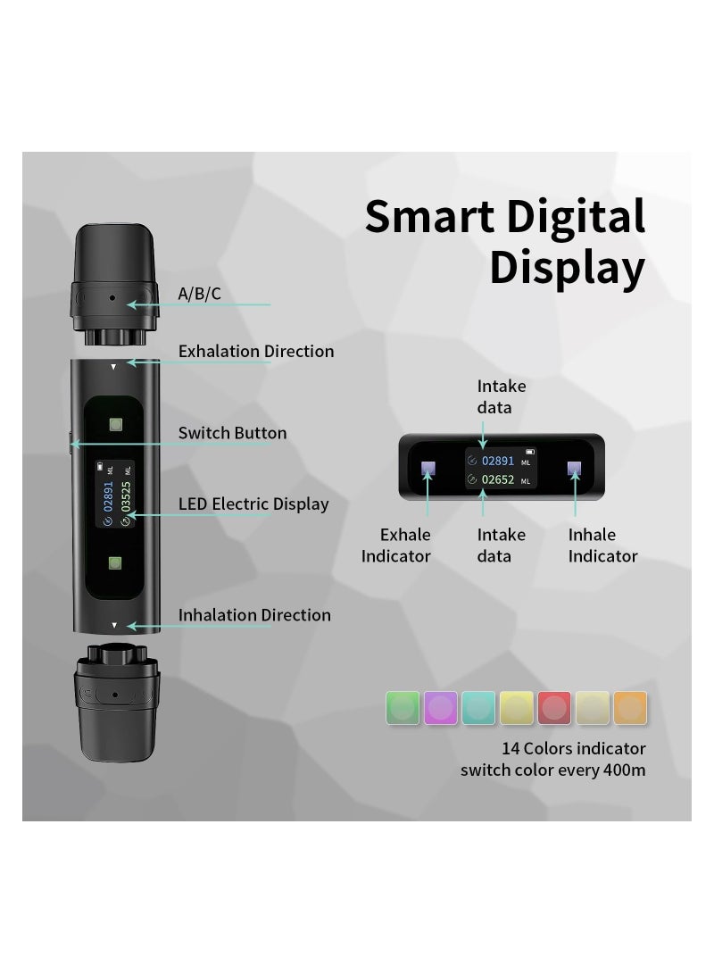 Breathing Exercise Device for Lung Recovery and Respiratory Muscle Training, Smart Guided Assistant for Athletes and Sports Enthusiasts to Enhance Breathing and Improve Sleep Quality.