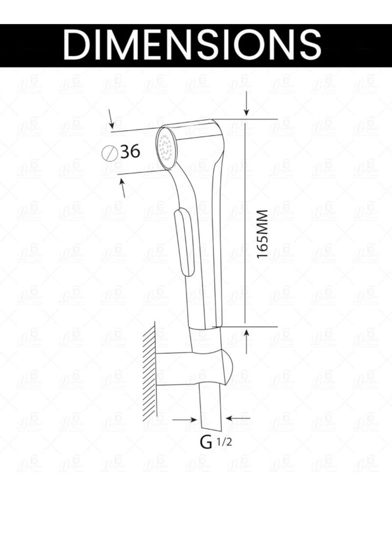 BBAGNO SF02 Bidet Sprayer Luxury Anti-twist Design Made of Multi-Color PVC Plastic and 22 Bar Pressure Hand Shower Bright Gold