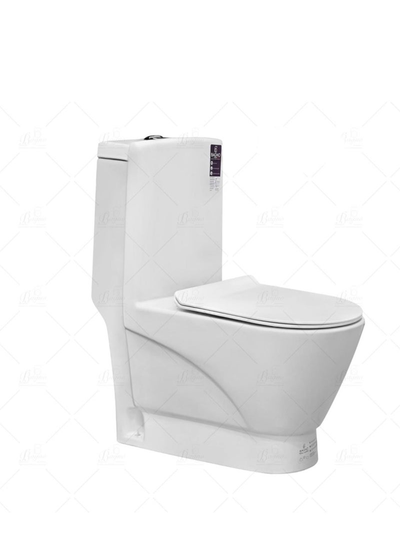 B.B. Bagno WC03 S Floor Standing White Toilet with Toilet Seat Cover