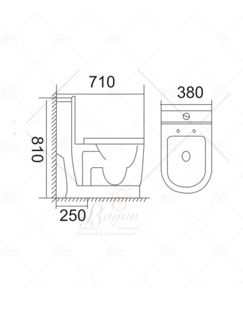 B.B. Bagno WC03 S Floor Standing White Toilet with Toilet Seat Cover