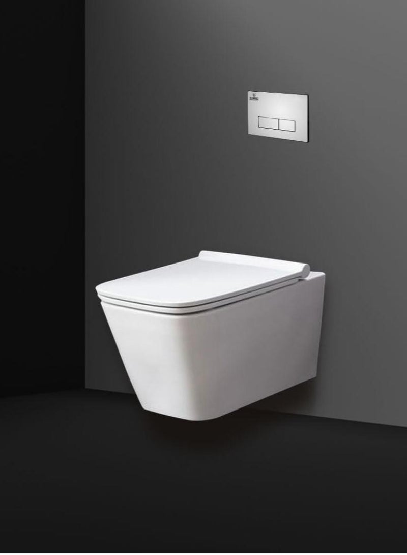 B. Bagno WCWH01 Square Wall Hung Toilet White