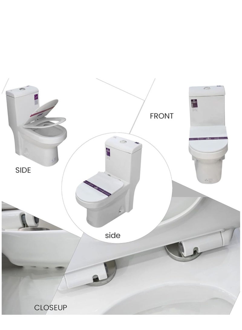 Bebagno WC01 Frameless White Floor Mounted Water Closet with Toilet Seat Cover