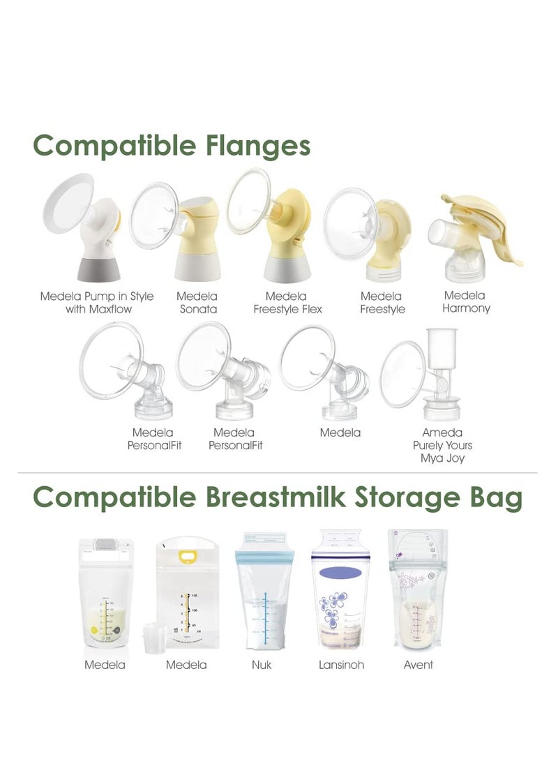 Breastmilk Storage Bag Adapters - 3rd Generation, Narrow Neck, Compatible with Medela Pumps (All) and Selected Ameda Pumps. Also Compatible with Lansinoh and Nuk Breastmilk Storage Bags