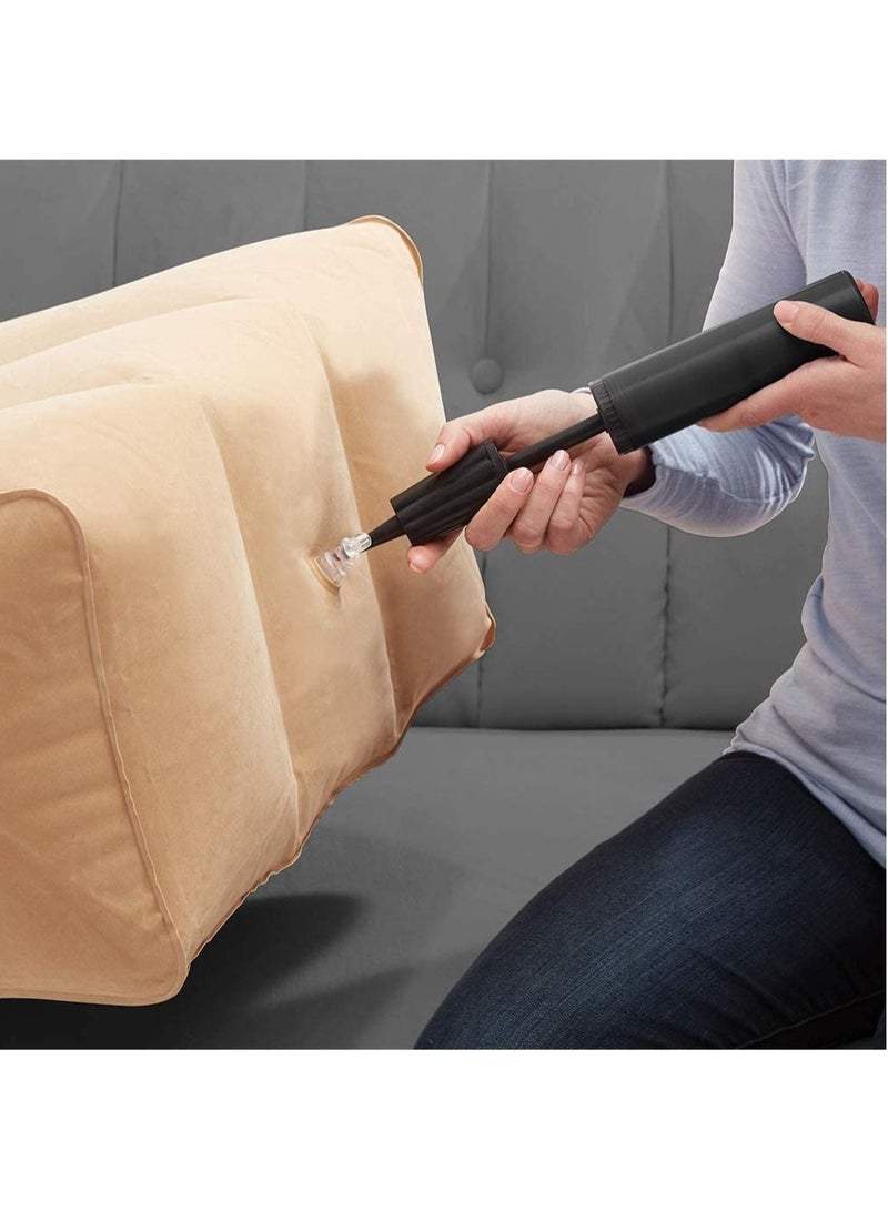 Multifunctional Inflatable Leg Elevation Rest Wedge Pillow Cushion Beige