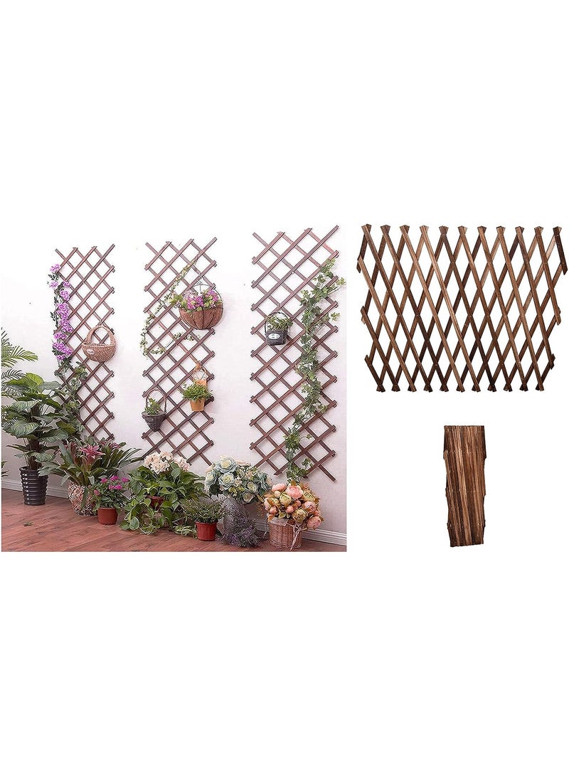 Portable Expendable Wooden Trellis Fence White 156x75cm 2pcs