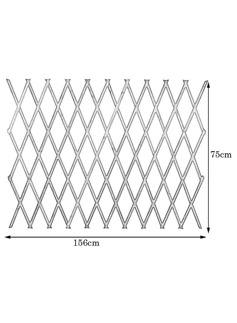 Portable Expendable Wooden Trellis Fence White 156x75cm 2pcs