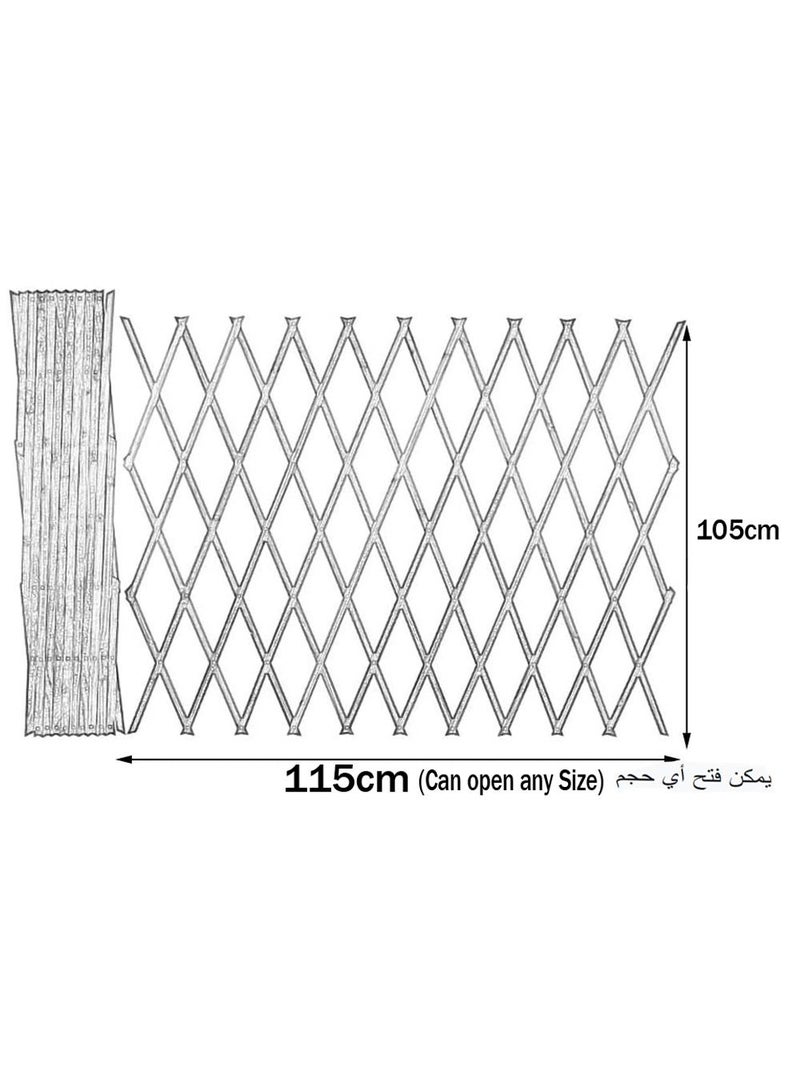 Portable Expendable Wooden Trellis Fence White 116x105cm 2pcs