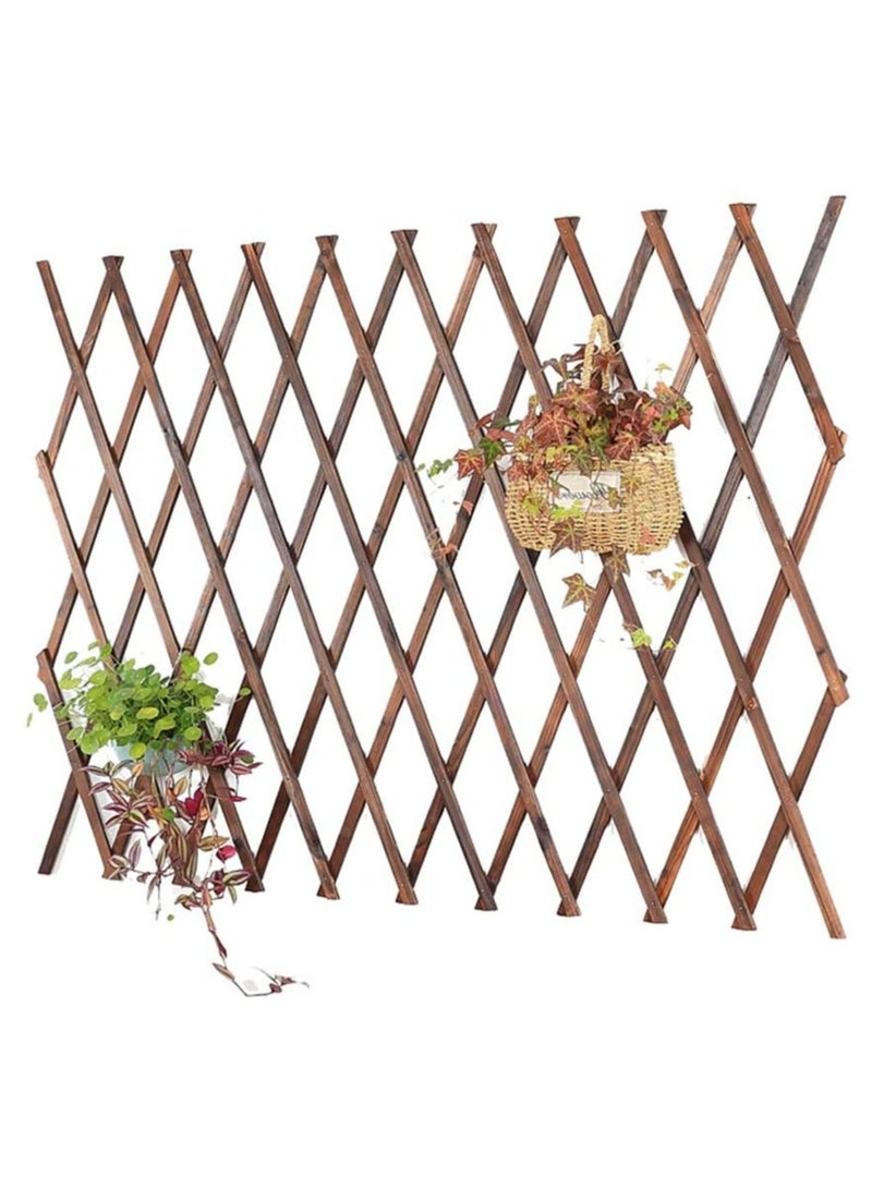 Portable Wooden Lattice Wall Fence Panel Expandable Plant Hanging Frame Trellis Plant Support White 105cm 4pcs