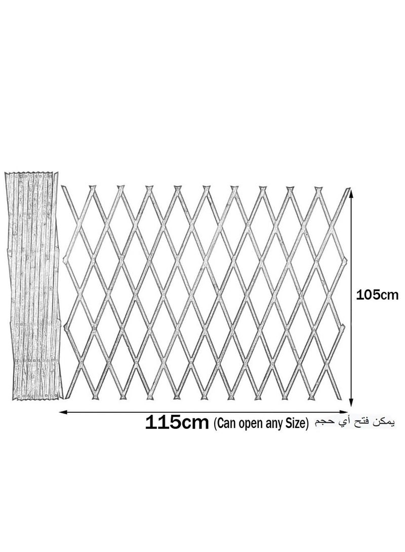 Portable Wooden Lattice Wall Fence Panel Expandable Plant Hanging Frame Trellis Plant Support White 105cm 4pcs