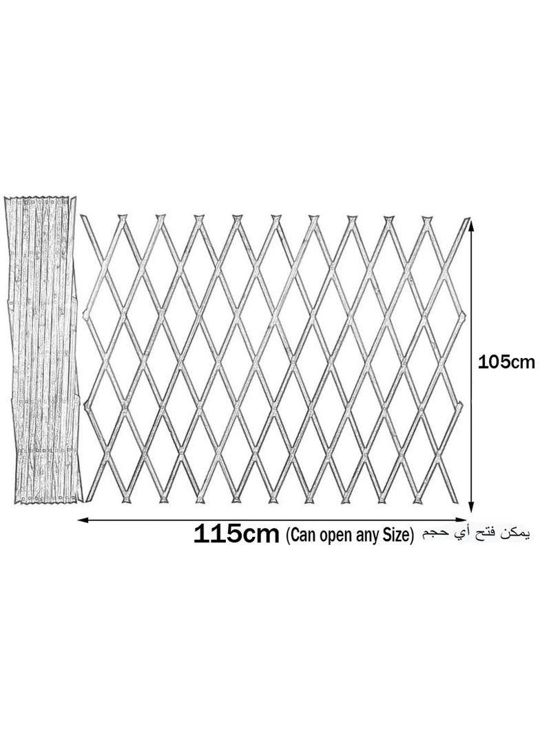 Wooden Expandable Garden Fence Portable Wood Wicker Fence Hanging Wooden Plant Trellis Frame Trellis Fence Support For Climbing Vines Flowers Wall Decor White 105cm 2pcs