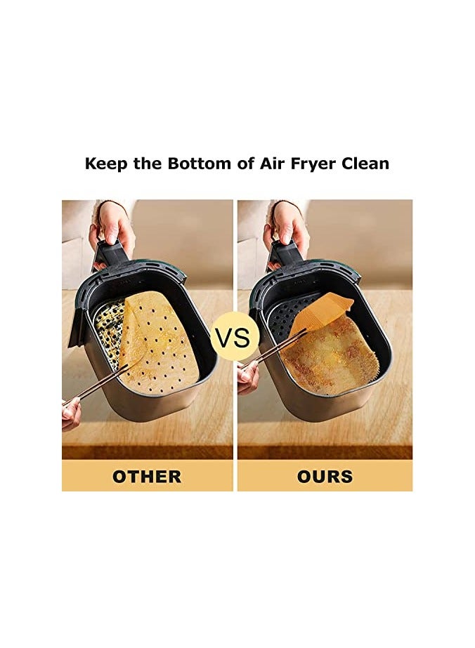 Air Fryer 100 Pcs Rectangular Paper Liners Disposable for Dual Air Fryer with 2 Baskets 8 Qt/7 Liter and above