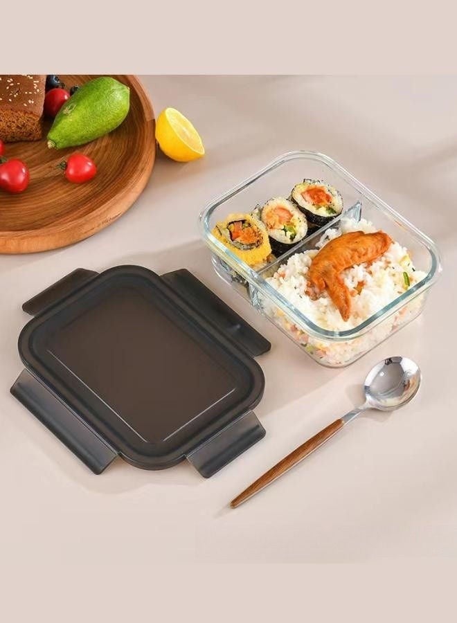 High Borosilicate Glass Microwaveable Large Lunch Boxes Divider Fruit Lunch Box