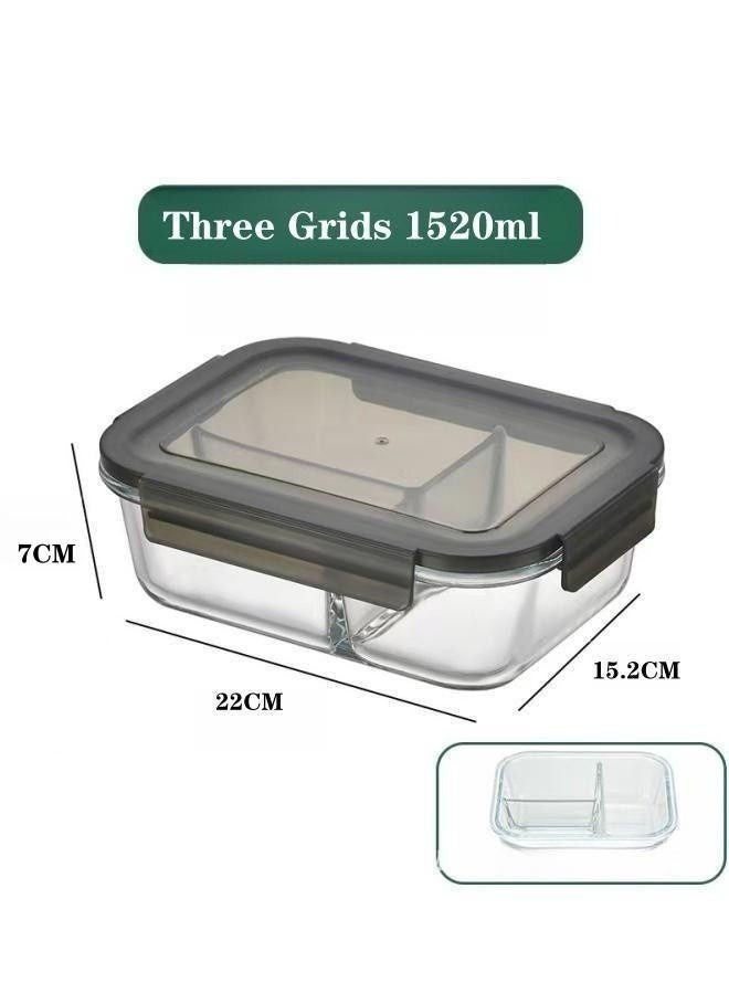 High Borosilicate Glass Microwaveable Large Lunch Boxes Divider Fruit Lunch Box