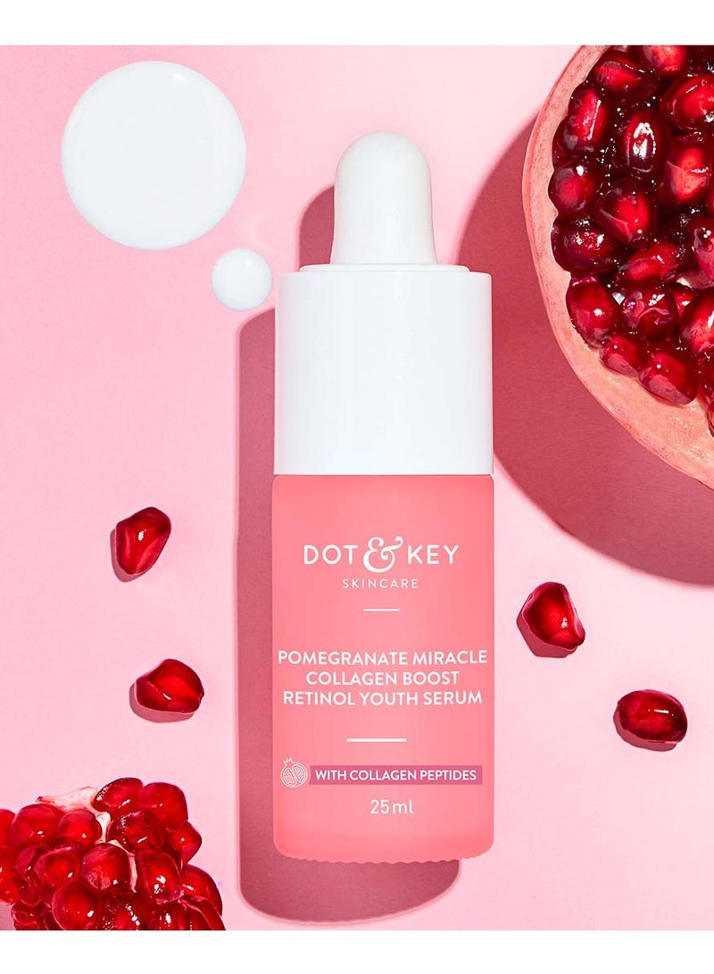 Dot & Key Pomegranate & Retinol Anti Ageing Serum for Face| Boosts Collagen | Reduces Fine Lines & Wrinkles| For Mature, Combination & Dry Skin | Fights Signs of Ageing, 25ml