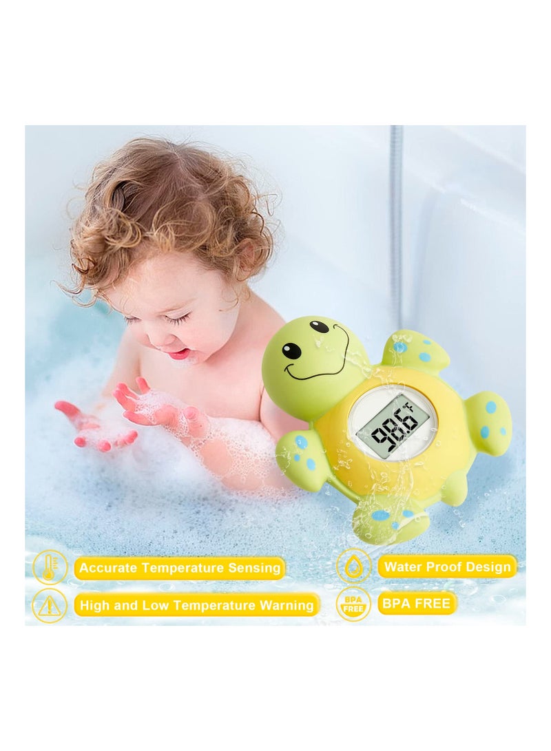 Baby Bath Thermometer with Automatic Water Induction Switch, Floating Bath Toy for Infants, Smart Accurate Temperature Monitor with LED Display and Safety Warning for Safe Bathing.