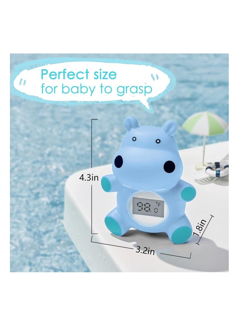 Baby Bath Thermometer for Newborns, Floating Hippo Water Temperature Monitor for Toddlers, Essential Bathing Tool for Safe Bathing, Perfect Gift for Moms and Kids.