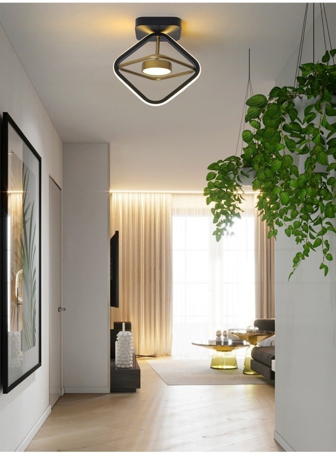 Black Led Ceiling Light, Modern Mini LED Ceiling Lighting Fixtures, Metal Creative Design Ceiling Lamp for Living Room Bedroom Corridor Aisle Hallway