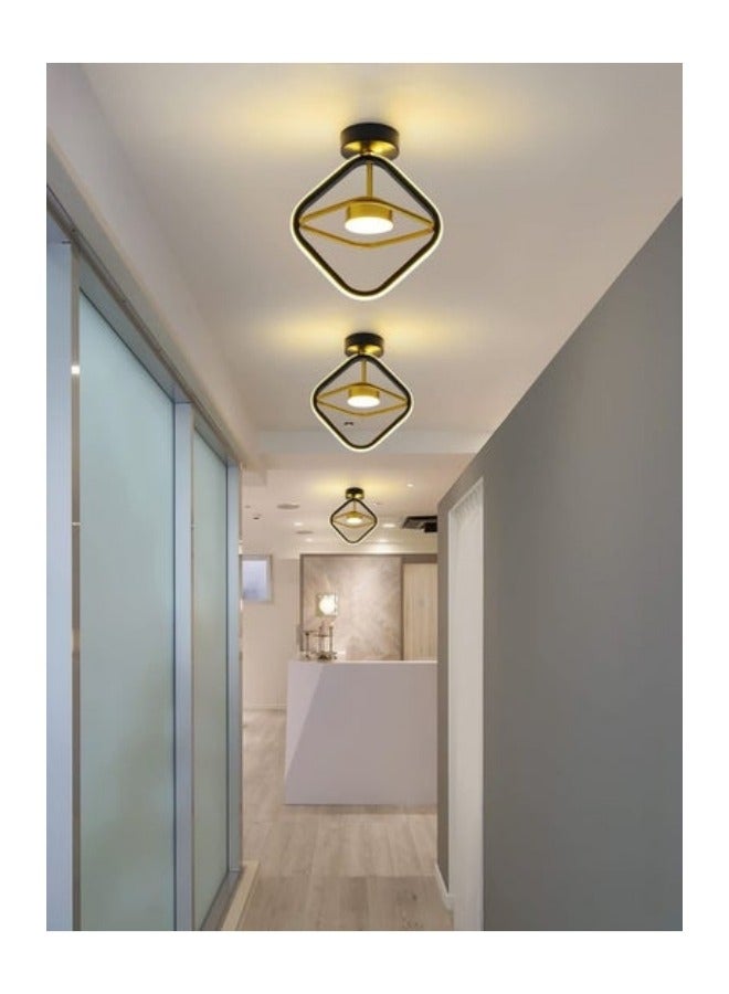 Black Led Ceiling Light, Modern Mini LED Ceiling Lighting Fixtures, Metal Creative Design Ceiling Lamp for Living Room Bedroom Corridor Aisle Hallway