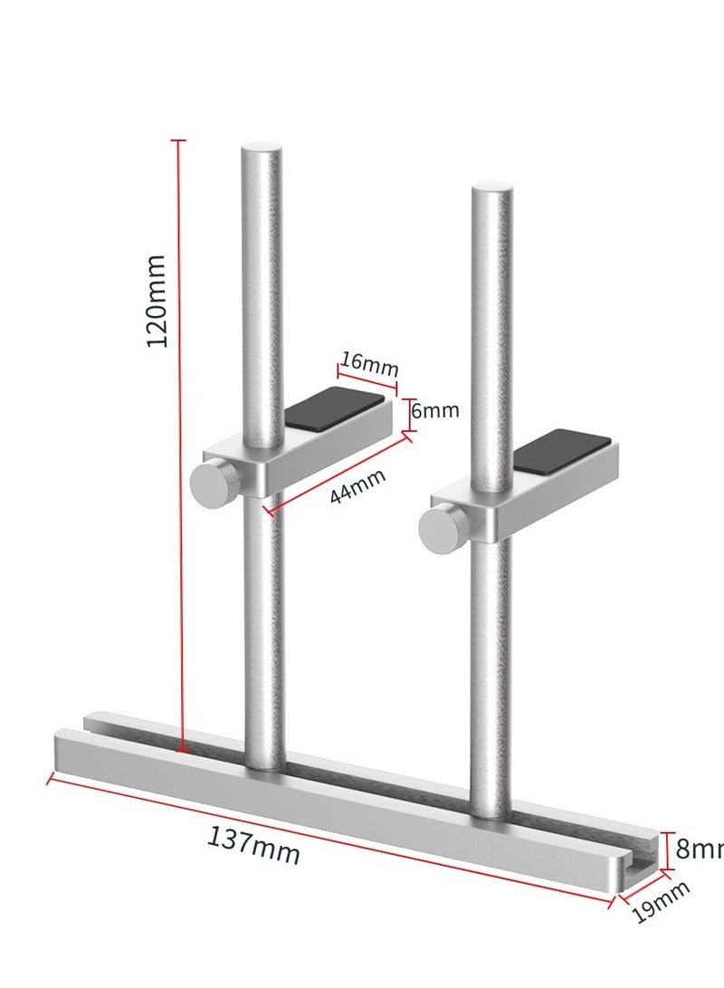 Adjustable Aluminum GPU Support Bracket for Graphics Cards, Enhanced Dual Stand Video Card Holder, Silver 128mm GPU Sag Prevention Stand.