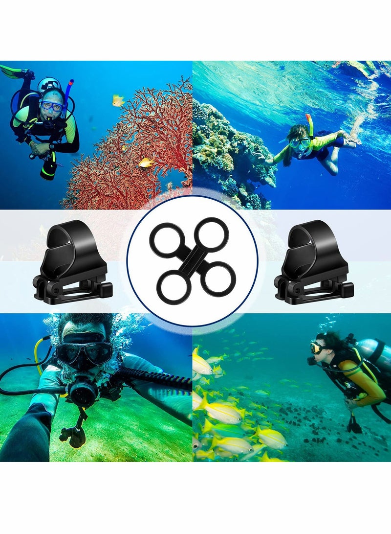 Snorkel Clip Diving Universal, Silicone Clip Diving Snorkel Bracket Plastic Clip, Mask Snorkel Clip Diving Accessories Snorkeling Equipment (12 Pcs, Black)