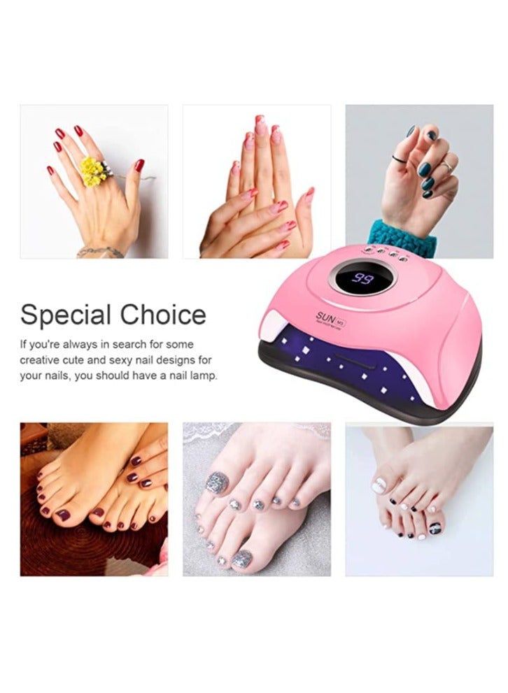 UV LED Nail Lamp180W UV Light Nail Dryer for Nails Gel Polish with 45 Lamp Beads 4 Timer Setting LCD Touch Display Screen Auto Sensor Professional Nail Light UV Nail Lamp for Gel Nails