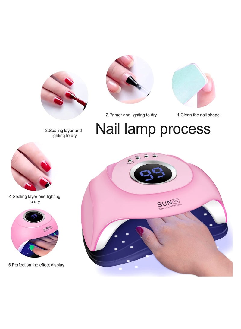 UV LED Nail Lamp180W UV Light Nail Dryer for Nails Gel Polish with 45 Lamp Beads 4 Timer Setting LCD Touch Display Screen Auto Sensor Professional Nail Light UV Nail Lamp for Gel Nails