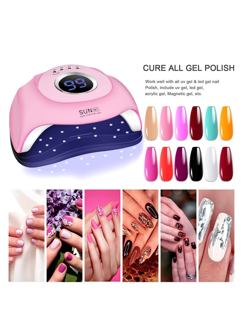 UV LED Nail Lamp180W UV Light Nail Dryer for Nails Gel Polish with 45 Lamp Beads 4 Timer Setting LCD Touch Display Screen Auto Sensor Professional Nail Light UV Nail Lamp for Gel Nails