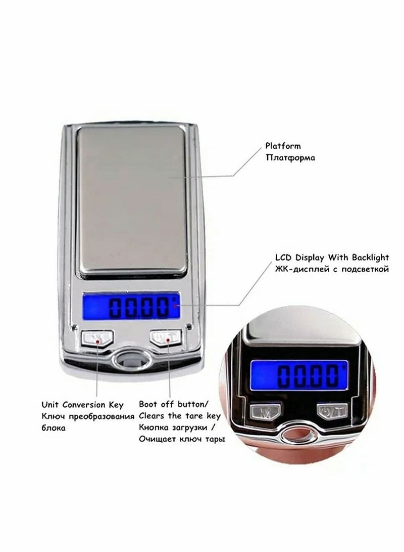 200 G 001G Mini Digital Pocket Scale Precision Mini Portable Gram Scale with Ring Keychain MultiFunction Car Key Shape Electronic Scale for Jewelry Food (Silver)