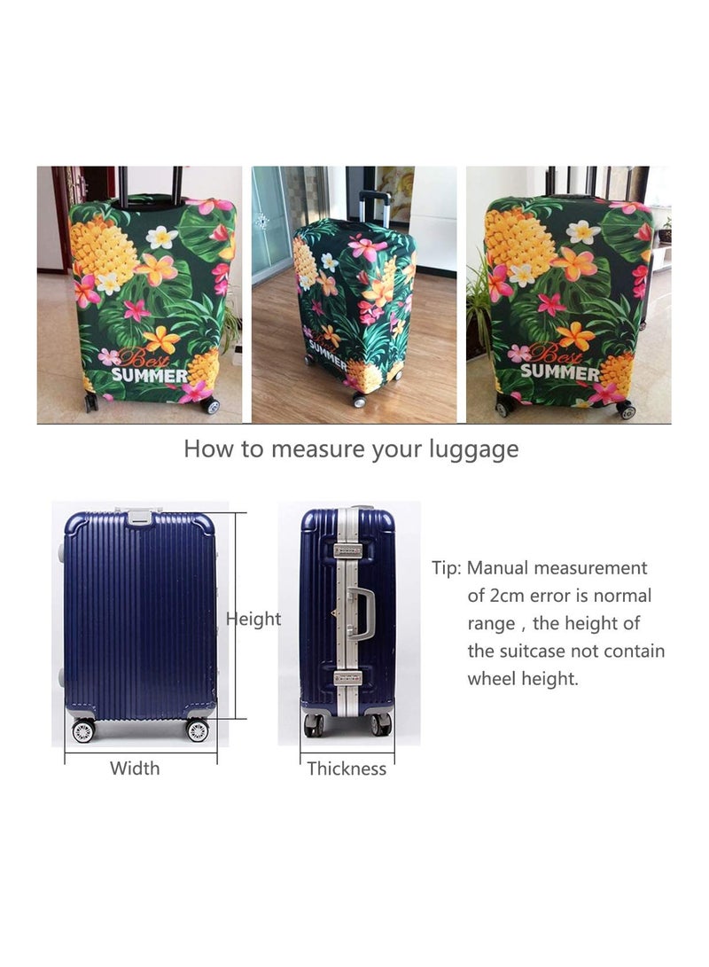 Travel Luggage Cover Washable Travel Gear Cover Baggage Suitcase Protector Fit for 25-28 Inch luggage Suitcase Spandex Protective Cover(L Tropical Pineapple)