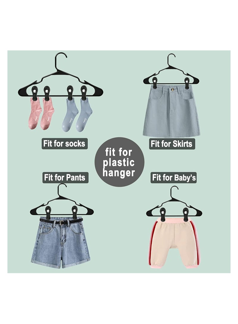 50Pcs Hanger Clips Strong Plastic Hangers Clips Clothes Pin Perfect for Plastic Clothes Hangers MultiPurpose Finger Clips for Skirt Pants Hangers Babys Flat Thin Clothes Hangers