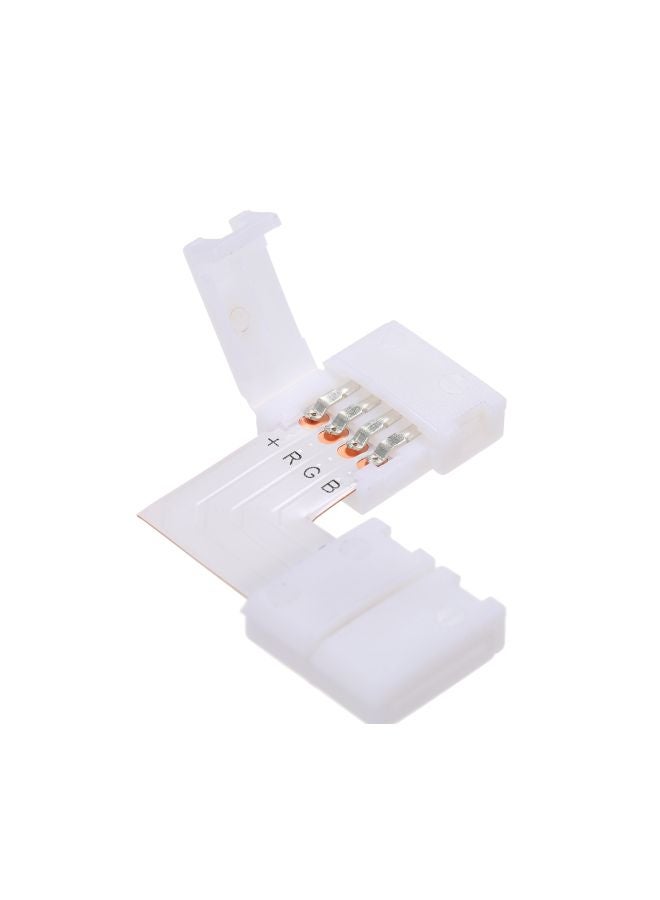 10-Piece L Shape LED Strip Connector White