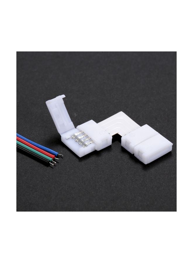 10-Piece L Shape LED Strip Connector White