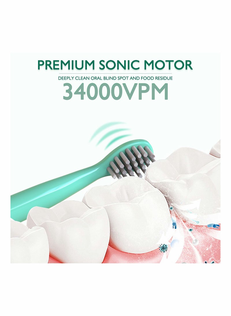 Kids Sonic Electric Toothbrush Adroable Bear Design with 2 Min Timer 5 Modes Rechargeable for Boys and Girls Age 3-12 Suitable Gift for Oral Care