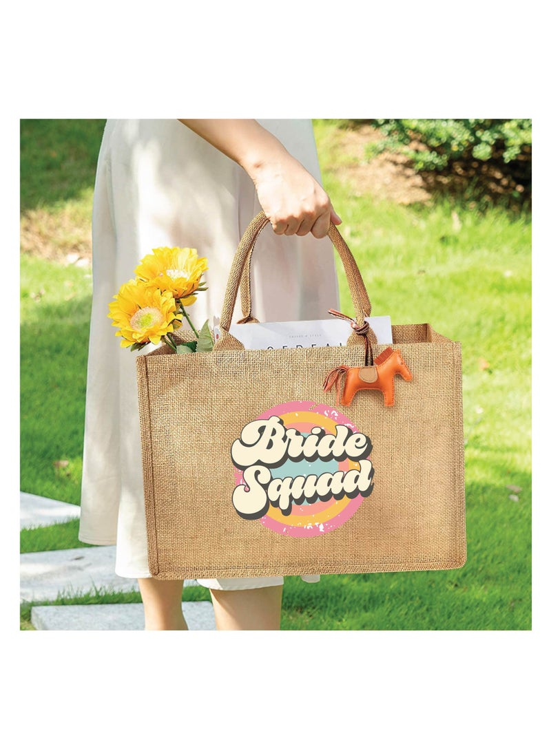 Bride Squad Jute Totes For The Perfect Party Favor -Besties-Bags for The Perfect Wedding Squad-Gift Set For Bride Squad