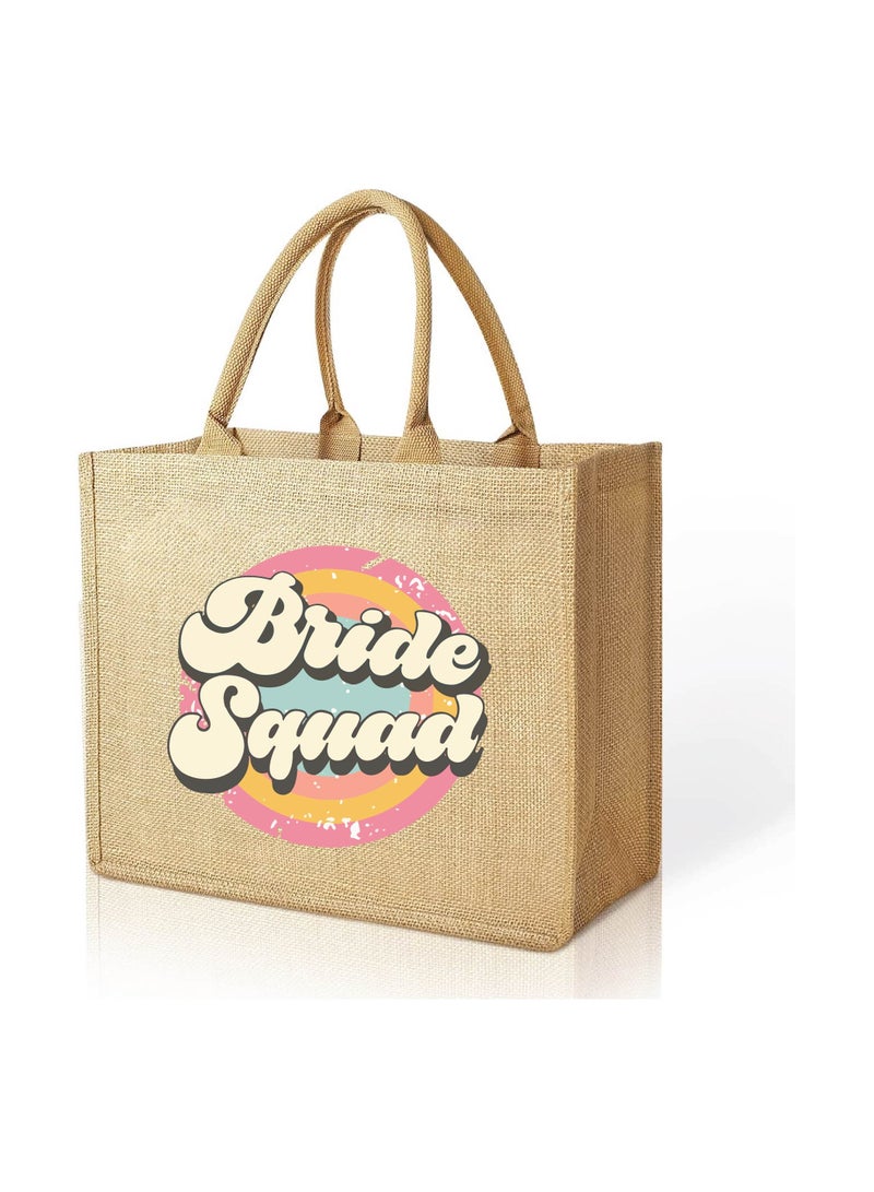 Bride Squad Jute Totes For The Perfect Party Favor -Besties-Bags for The Perfect Wedding Squad-Gift Set For Bride Squad