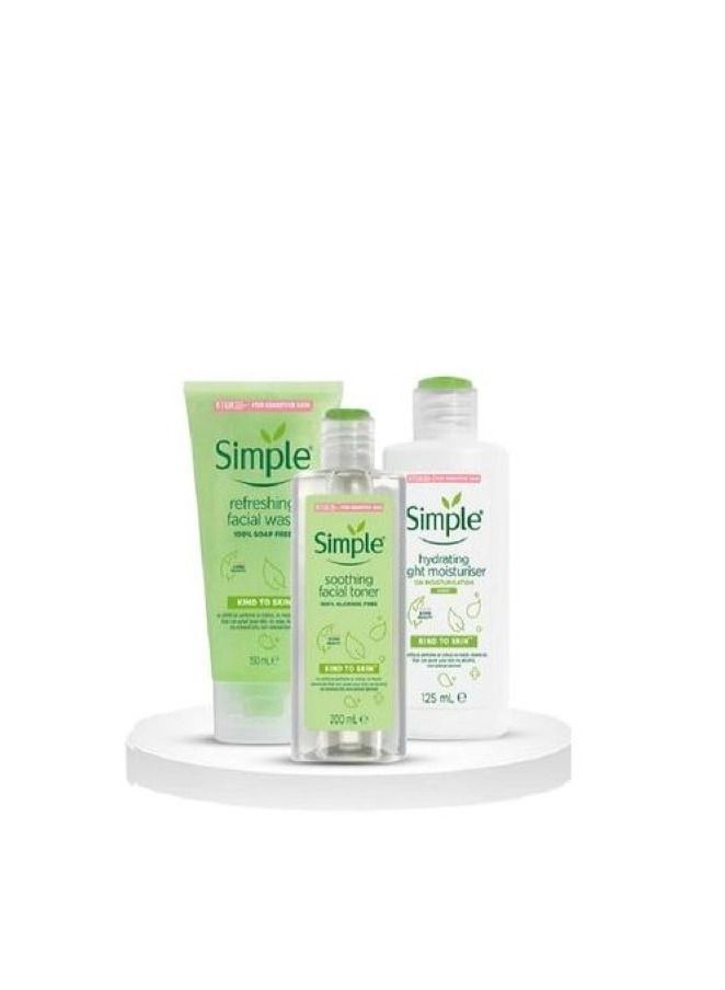 Simple Kind To Skin Facial Wash + Soothing Toner +Light Moisturizer