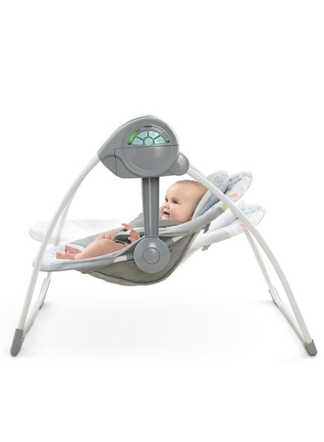 Comfort 2 Go Compact Portable 6-Speed Cushioned Baby Swing With Music, Folds Easy, 0 - 9 Months, 6-20 Lbs (Fanciful Forest)