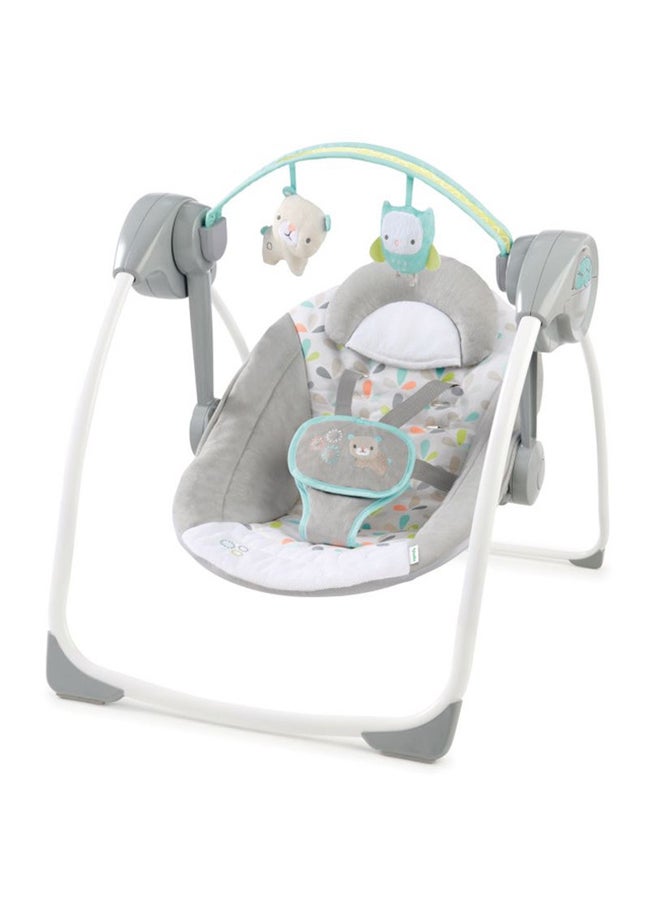 Comfort 2 Go Compact Portable 6-Speed Cushioned Baby Swing With Music, Folds Easy, 0 - 9 Months, 6-20 Lbs (Fanciful Forest)