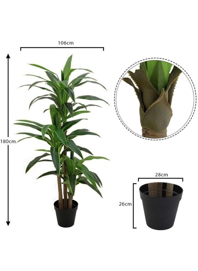 Nearly Natural Real Touch Artificial Corn-Stalk-Dracaena-Plant 106X106X180 Cm Green-Brown