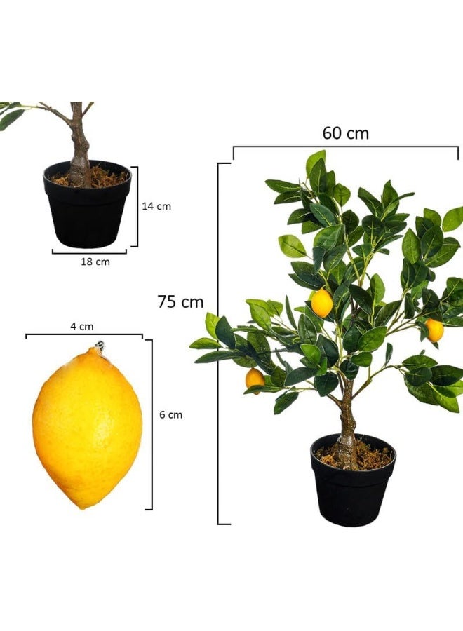 Nearly Natural Real Touch Artificial Lemon Plant 60X60X75 Cm Green-Brown