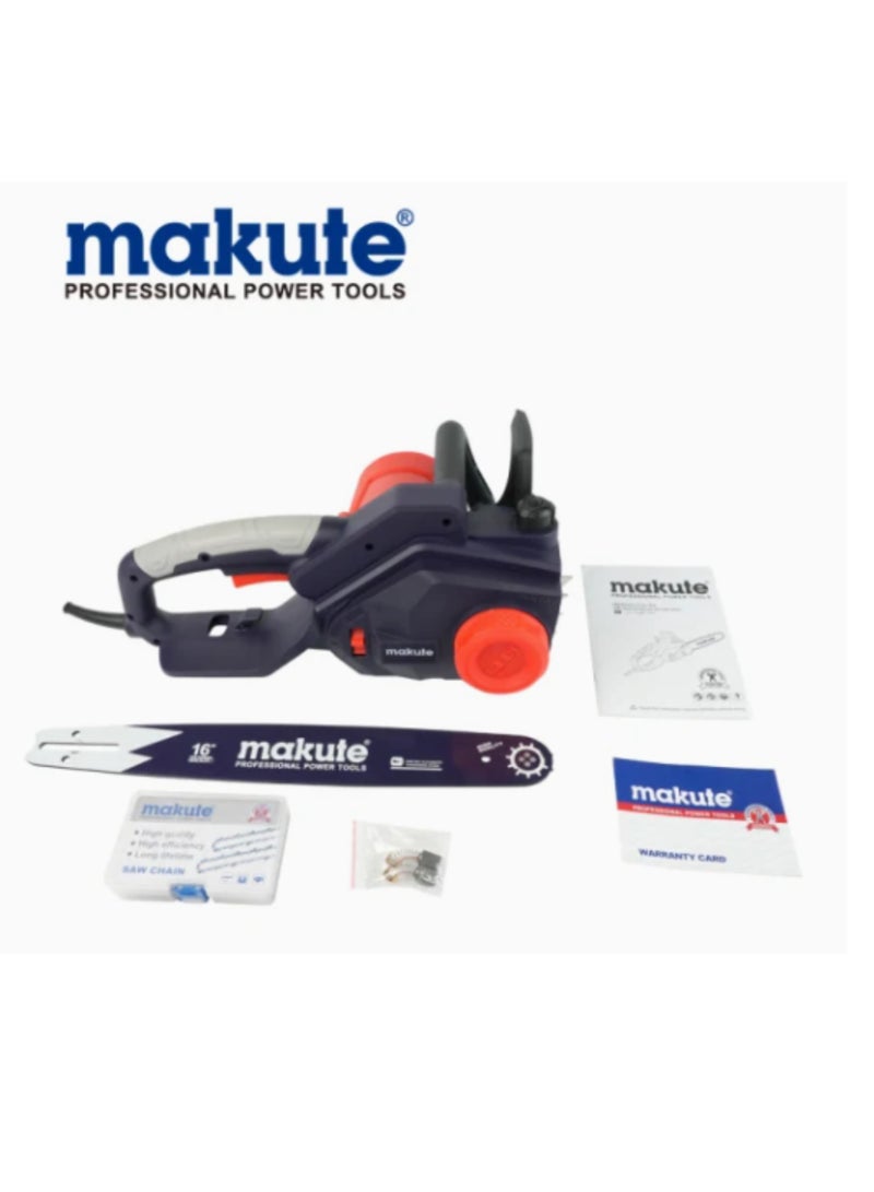 2200W Electric Chainsaw with 4150 rpm 405mm Bar Size Brake Power Electric Brake Auto for Trimming Cutting Large Branches Logs and more (EC121-16)