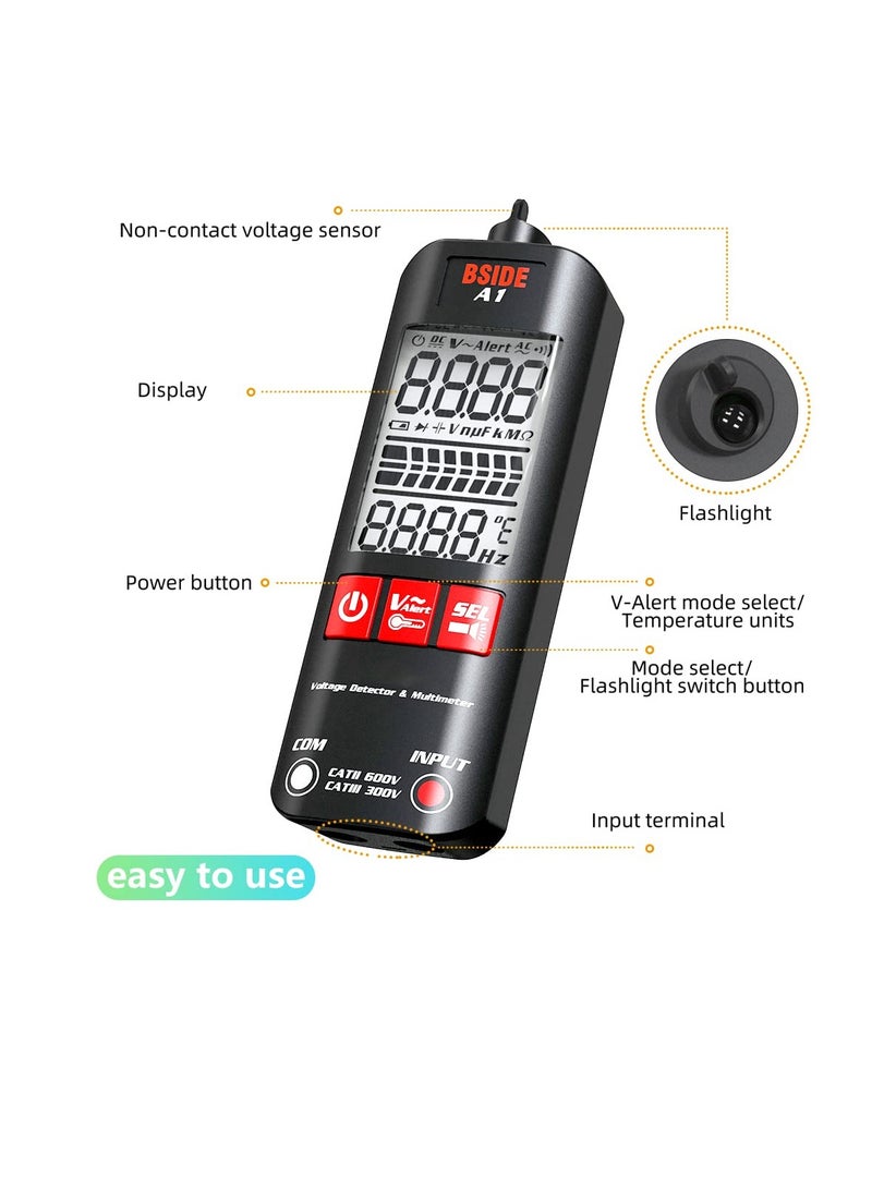Automatic Anti-Burn Intelligent Digital Multimeter Zero and Fire Wires Tester Non Voltage Detector Fast Accurately Measures Voltage Current Conductor On/Off Color Ring Resistance
