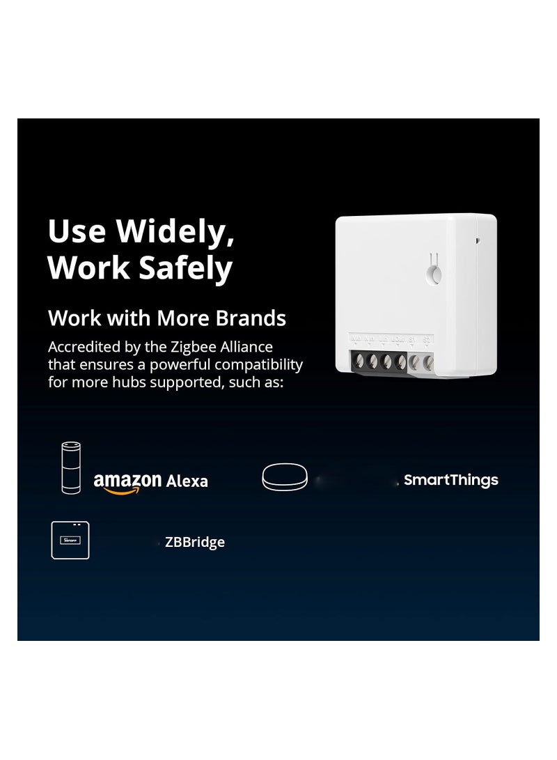 Zigbee Mini Smart Light Switch(2 Way) Works With Alexa Smartthings Hub Google Home& Zbbridge Zigbee Hub Required Neutral Wire Required Zigbee 3.0 Protocol Smart Home White