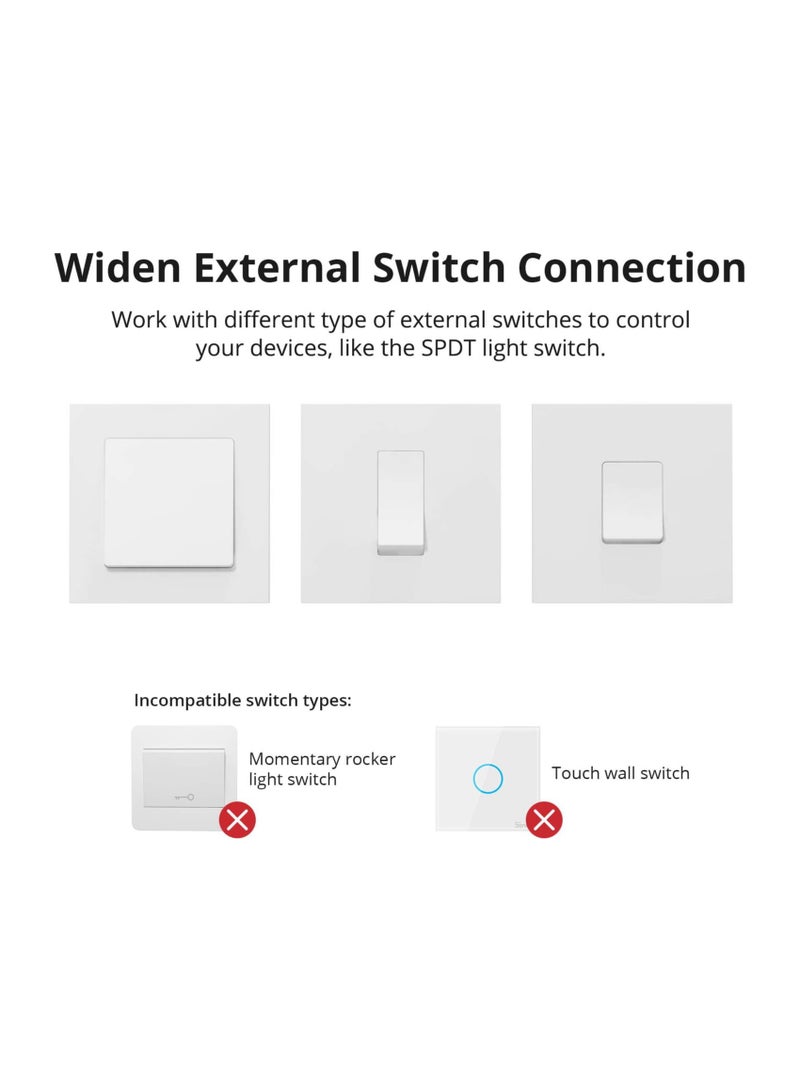 Zigbee Mini Smart Light Switch(2 Way) Works With Alexa Smartthings Hub Google Home& Zbbridge Zigbee Hub Required Neutral Wire Required Zigbee 3.0 Protocol Smart Home White