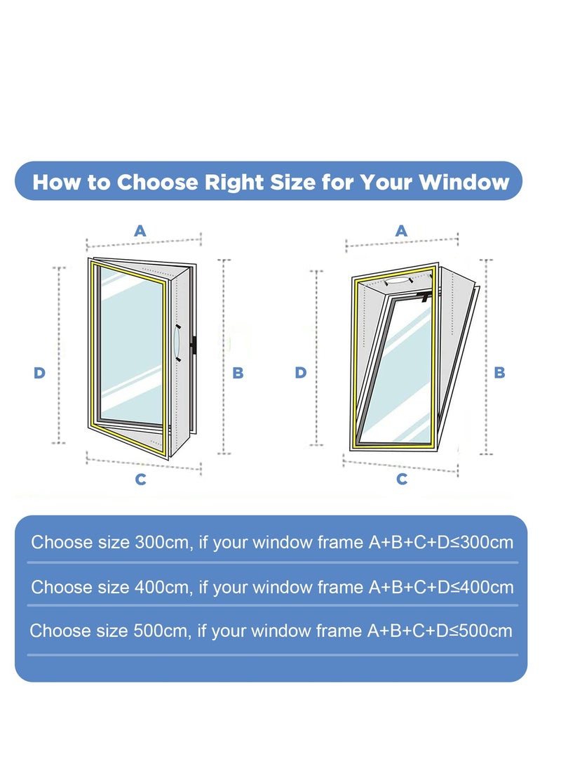 Air Conditioner Window Seal, for Portable Air Conditioner And Tumble Dryer, Hot Air Stop Air Exchange Guards, with Zip and Adhesive Fastener, 400CM (157'') AC Casement Window Seal Kit