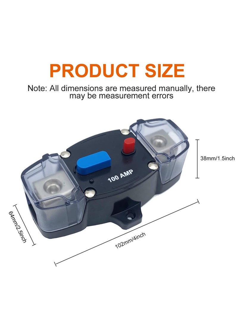 300A Circuit Breaker with Manual Reset Button, 12-48 Volt DC Self Recovery Inline Fuse Inverter for Automotive, RV, Marine, Boat